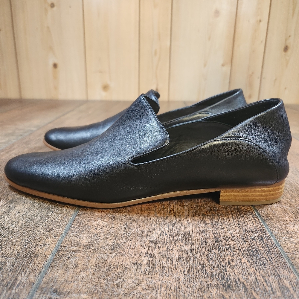 Clarks Pure Viola Women's 11 M Loafer Shoes Black Leather Flats Slip-on Comfort - Picture 2 of 12